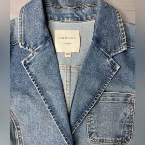 Habitual Denim Jacket – Size XS – Tailored 3-Button Style